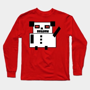 pixel art square panda bear nightmare Long Sleeve T-Shirt